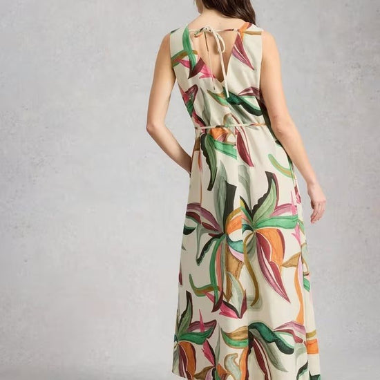 Young Ideas/Henmores - Poppy Linen Blend Maxi Dress - Natural Print - 8