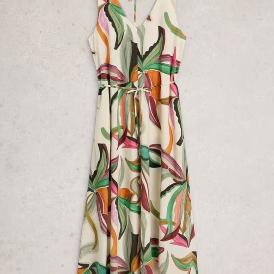 Young Ideas/Henmores - Poppy Linen Blend Maxi Dress - Natural Print - 8
