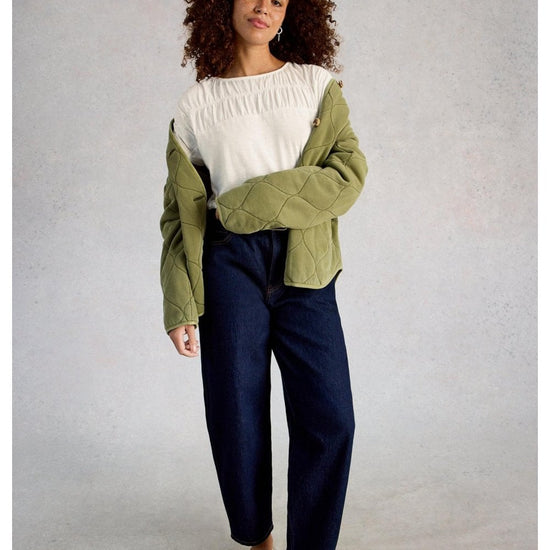 Young Ideas/Henmores - Rachel Ruched Tee - Nat White - 8