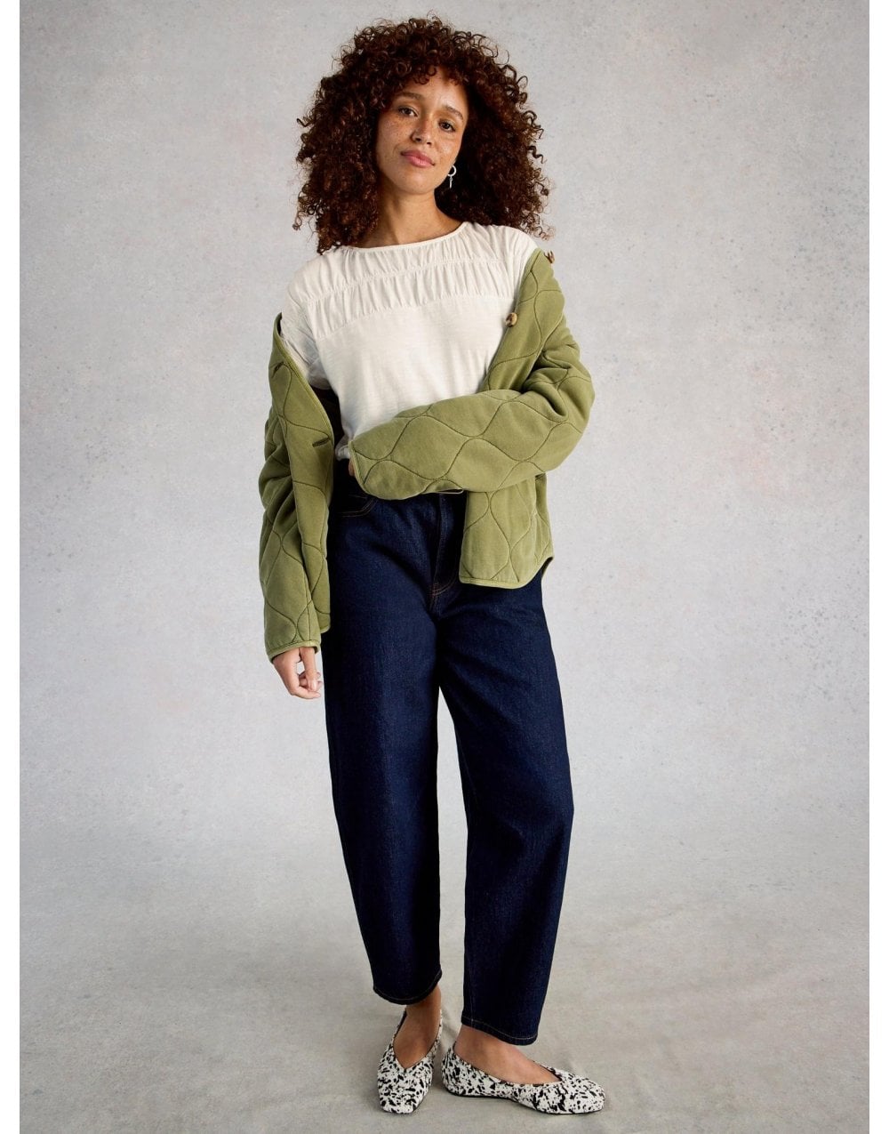 Young Ideas/Henmores - Rachel Ruched Tee - Nat White - 8