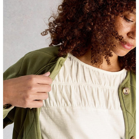 Young Ideas/Henmores - Rachel Ruched Tee - Nat White - 8