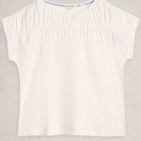 Young Ideas/Henmores - Rachel Ruched Tee - Nat White - 8