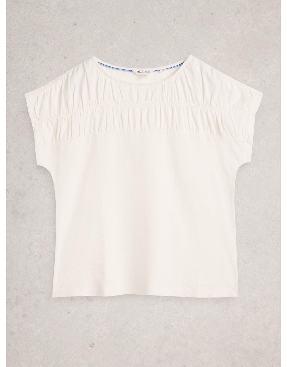 Young Ideas/Henmores - Rachel Ruched Tee - Nat White - 8