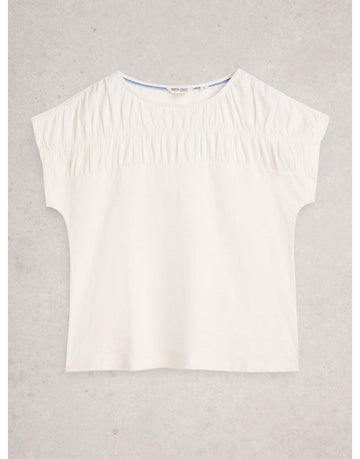 Young Ideas/Henmores - Rachel Ruched Tee - Nat White - 8