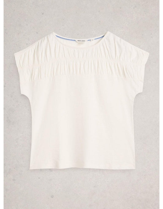 Young Ideas/Henmores - Rachel Ruched Tee - Nat White - 8