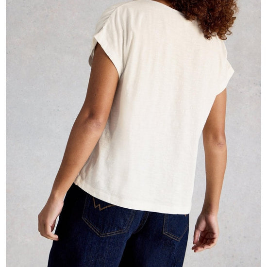 Young Ideas/Henmores - Rachel Ruched Tee - Nat White - 8