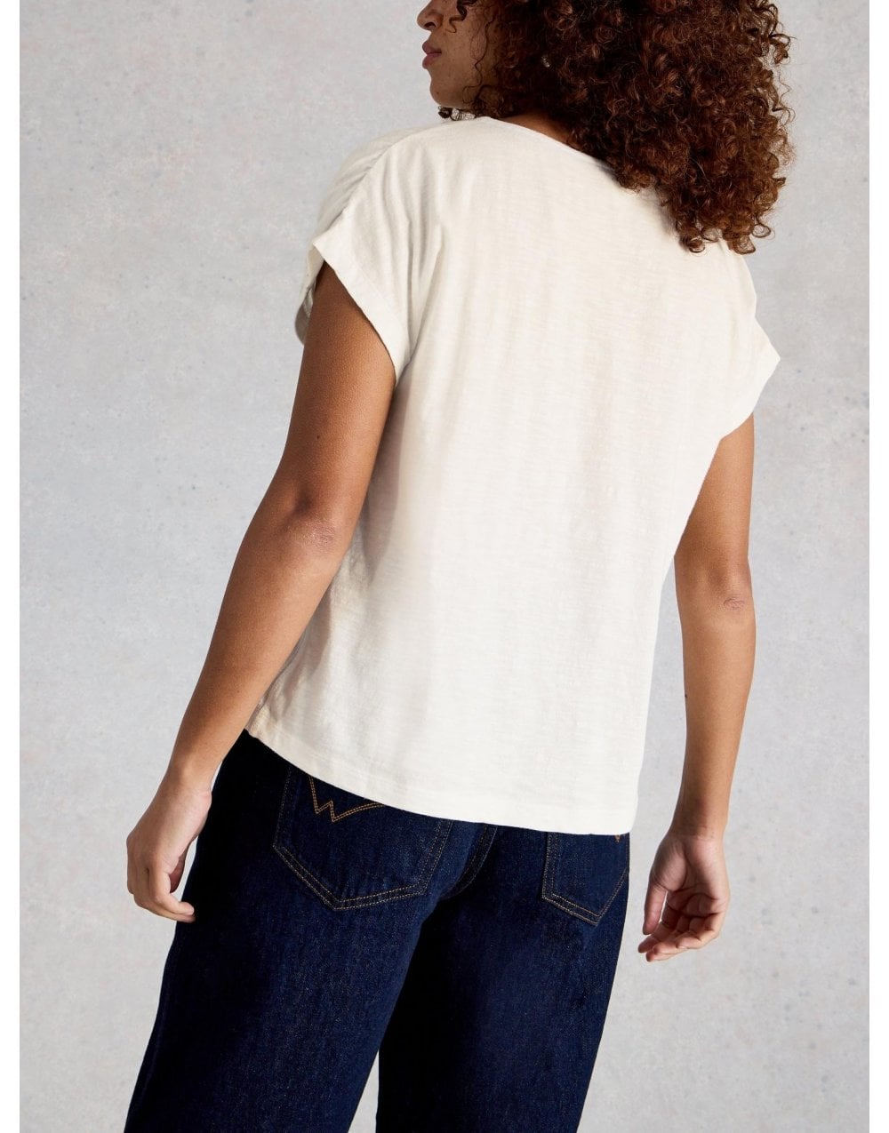 Young Ideas/Henmores - Rachel Ruched Tee - Nat White - 8