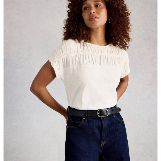 Young Ideas/Henmores - Rachel Ruched Tee - Nat White - 8