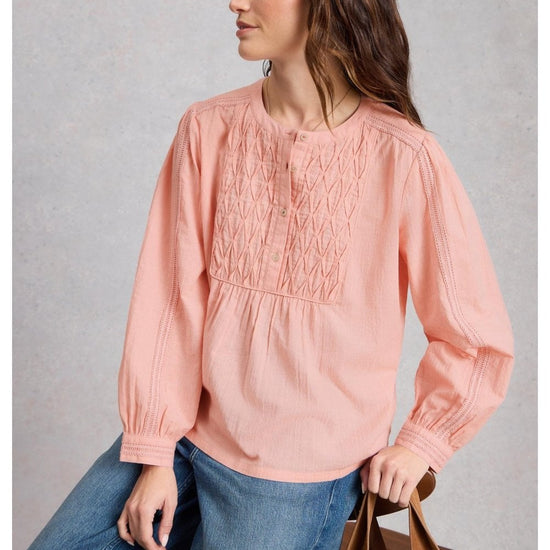 Young Ideas/Henmores - Rachel Smock Top - Mid Pink - 8