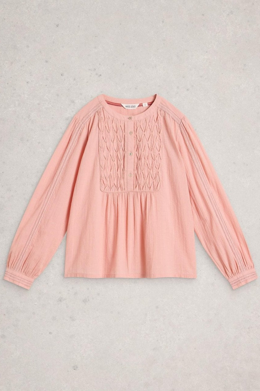 Young Ideas/Henmores - Rachel Smock Top - Mid Pink - 8