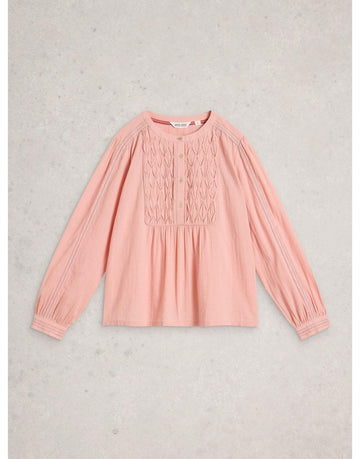 Young Ideas/Henmores - Rachel Smock Top - Mid Pink - 8