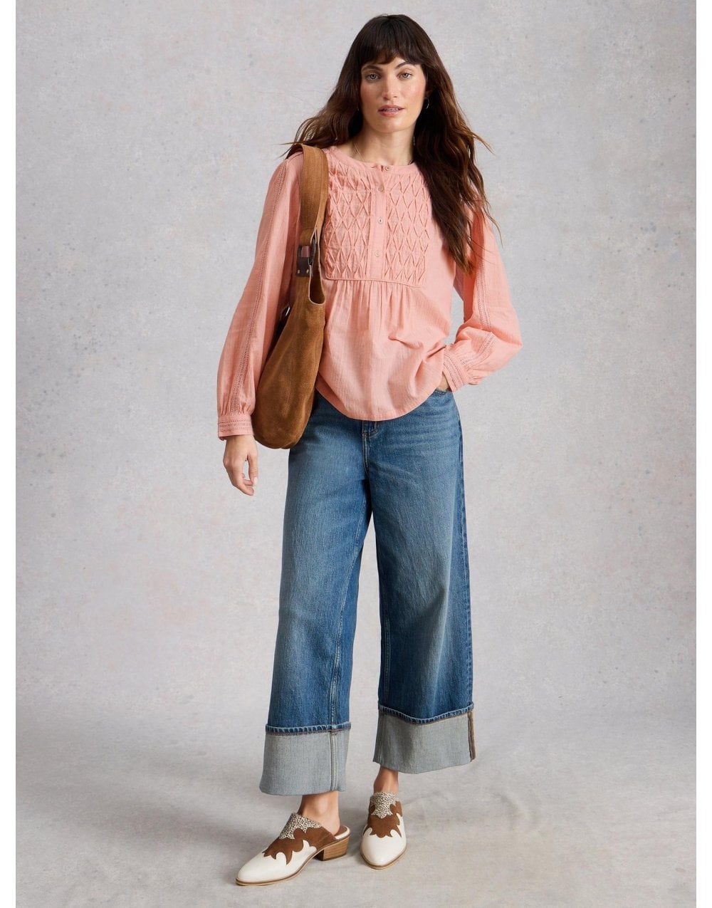 Young Ideas/Henmores - Rachel Smock Top - Mid Pink - 8