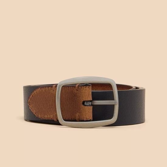 Young Ideas & Henmores -Reversible Leather Belt -Navy Multi -M/L