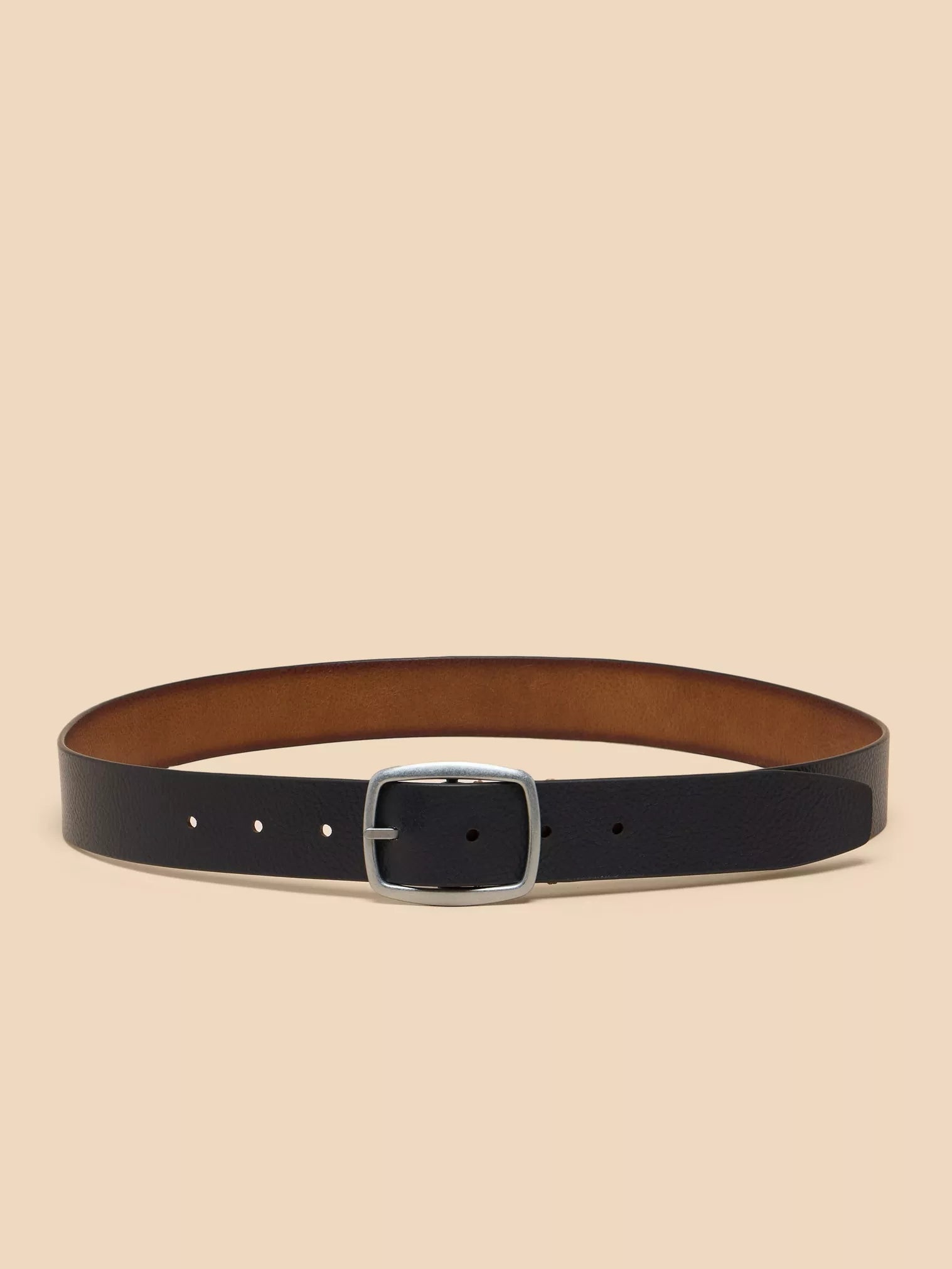Young Ideas & Henmores -Reversible Leather Belt -Navy Multi -M/L