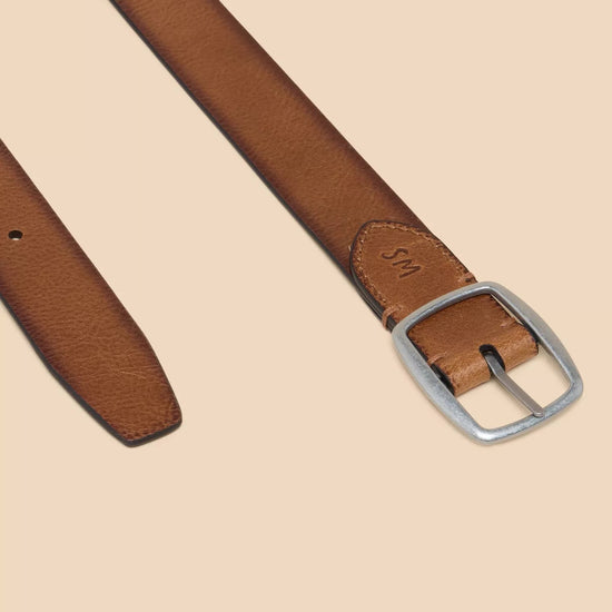 Young Ideas & Henmores -Reversible Leather Belt -Navy Multi -M/L