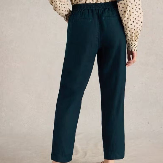 Young Ideas & Henmores - Rowena Linen Trouser - Dark Navy - 8