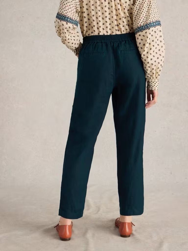 Young Ideas & Henmores - Rowena Linen Trouser - Dark Navy - 8