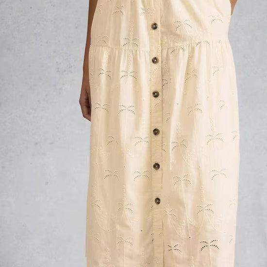 Young Ideas & Henmores - Ruben Broderie Midi Skirt - Natural White - 8