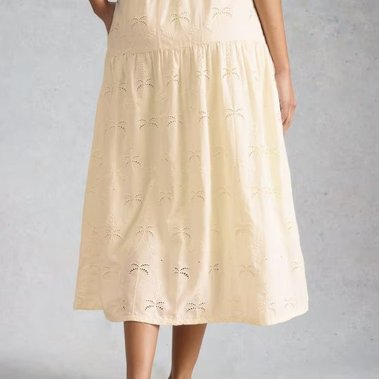 Young Ideas & Henmores - Ruben Broderie Midi Skirt - Natural White - 8