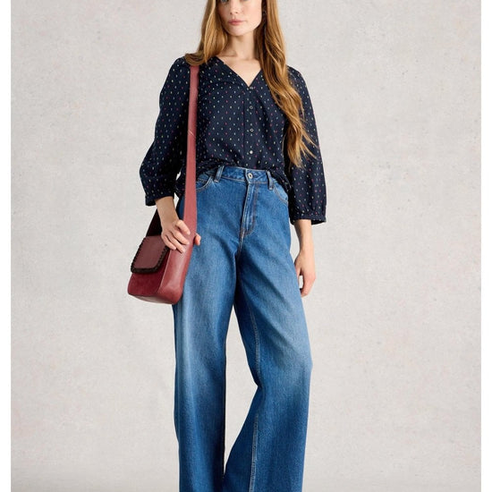 Young Ideas/Henmores - Ruby Cotton Organic Top - Navy Multi - 8