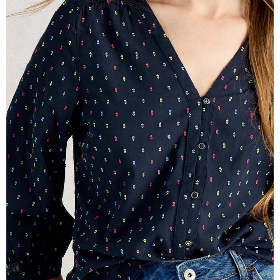Young Ideas/Henmores - Ruby Cotton Organic Top - Navy Multi - 8