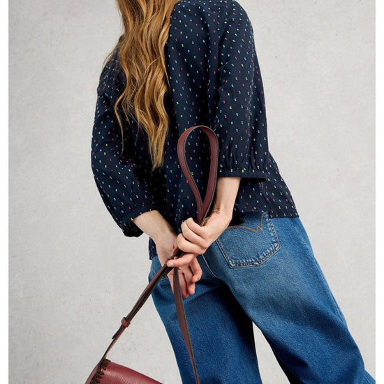 Young Ideas/Henmores - Ruby Cotton Organic Top - Navy Multi - 8