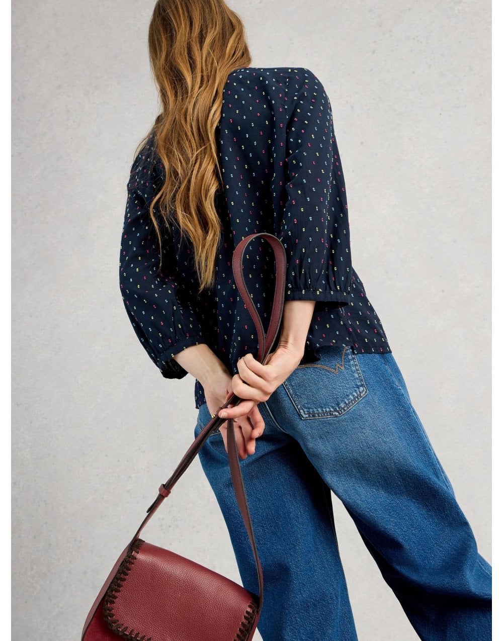 Young Ideas/Henmores - Ruby Cotton Organic Top - Navy Multi - 8