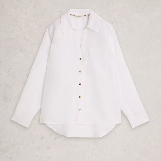 Young Ideas/Henmores - Sadie Linen Boyfriend Shirt - White - 8
