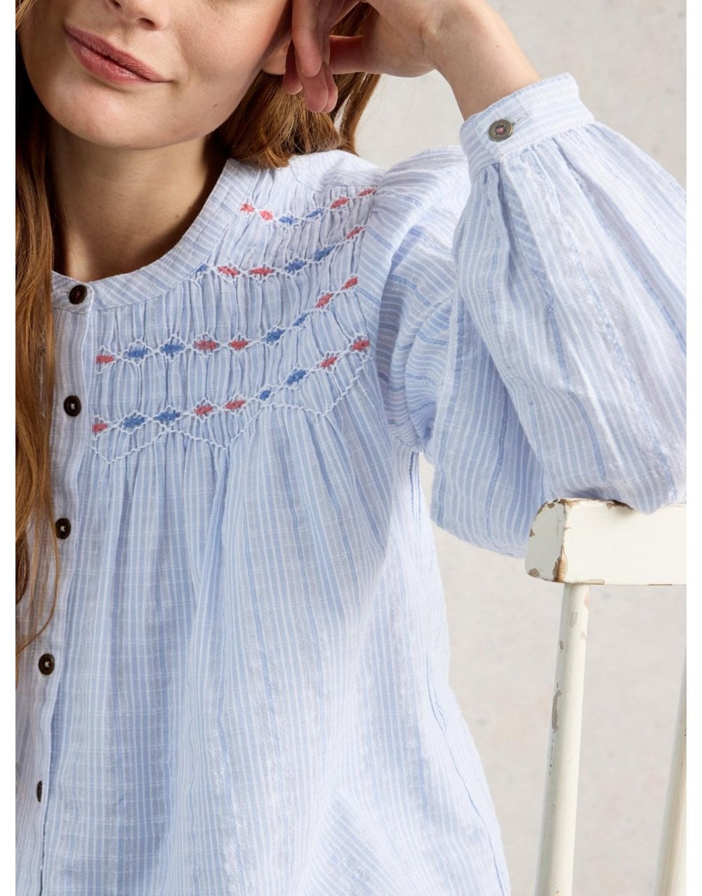 Young Ideas/Henmores - Sammy Smock Top - Blue Multi - 8