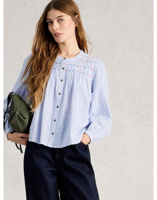 Young Ideas/Henmores - Sammy Smock Top - Blue Multi - 8