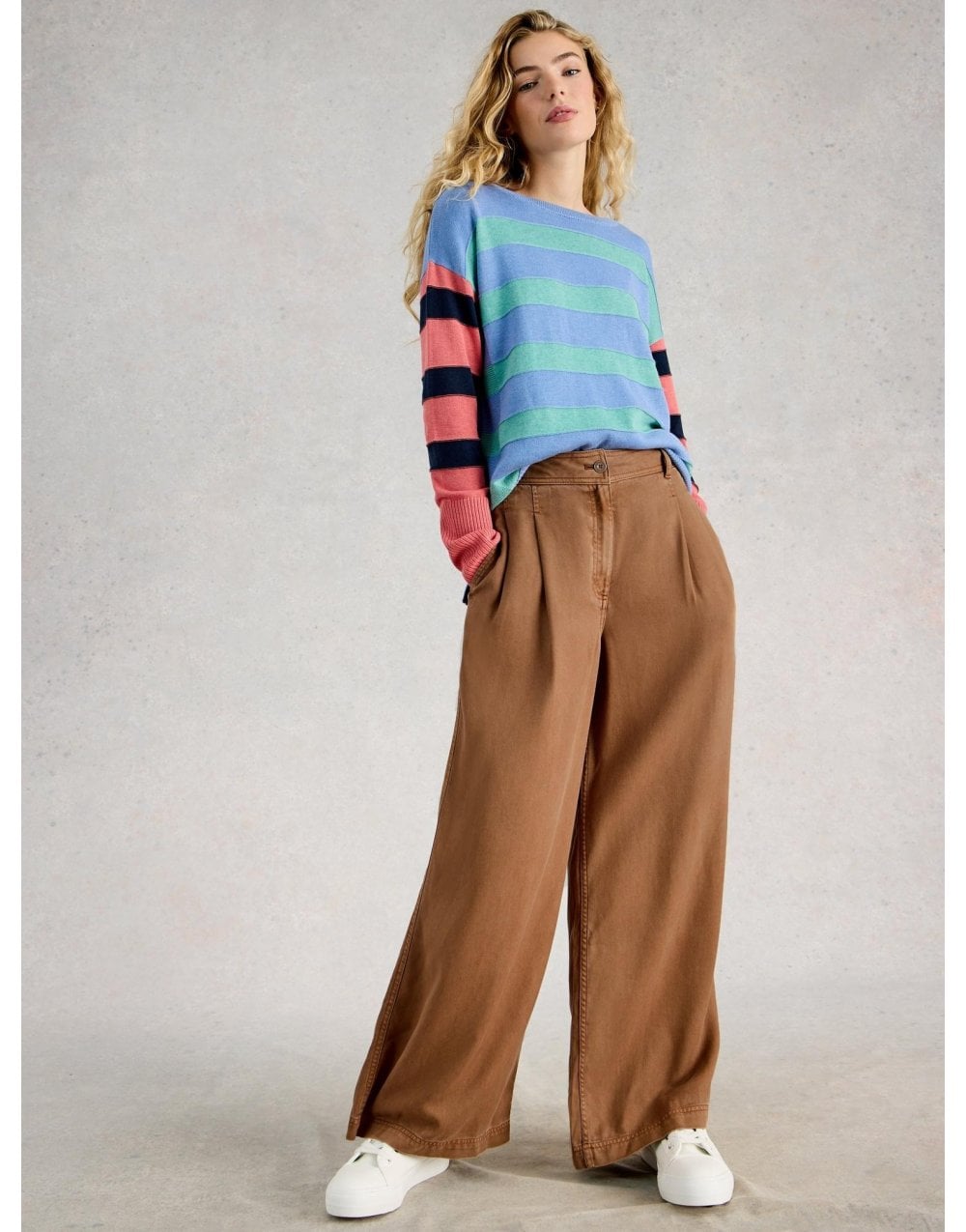 Young Ideas/Henmores - Sasha Wide Leg Trouser - Mid Tan - 8