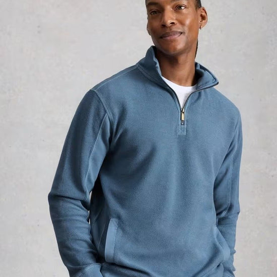 Young Ideas/Henmores - Sidmouth Half Zip Sweat - Light Blue - M