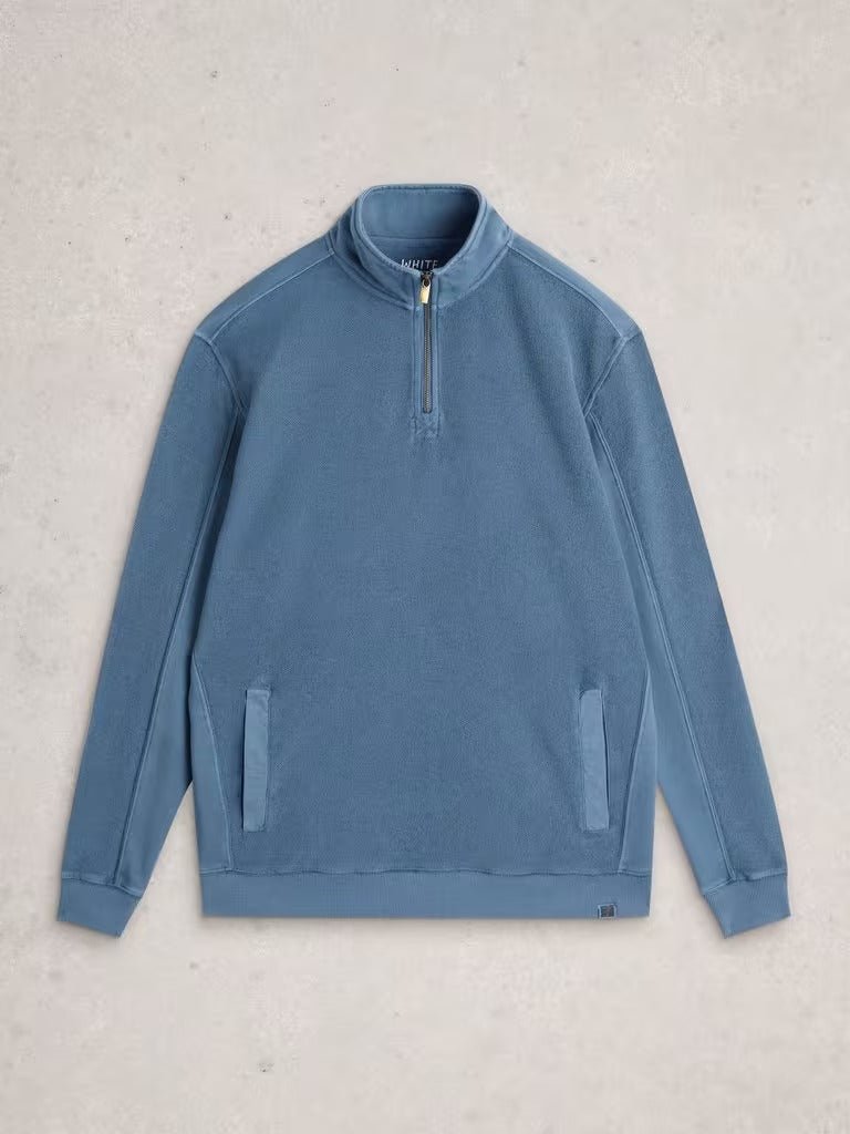 Young Ideas/Henmores - Sidmouth Half Zip Sweat - Light Blue - M