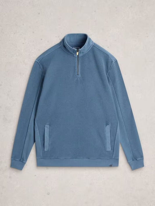 Young Ideas/Henmores - Sidmouth Half Zip Sweat - Light Blue - M