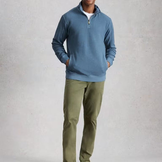 Young Ideas/Henmores - Sidmouth Half Zip Sweat - Light Blue - M