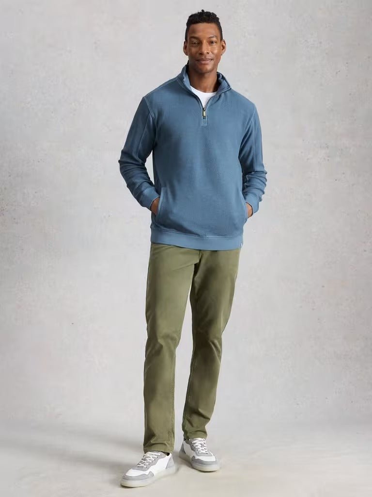 Young Ideas/Henmores - Sidmouth Half Zip Sweat - Light Blue - M