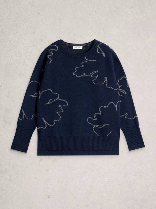 Young Ideas & Henmores -Sienna Sparkle Jumper -Navy Multi -10