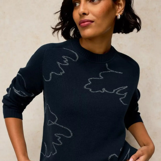 Young Ideas & Henmores -Sienna Sparkle Jumper -Navy Multi -10