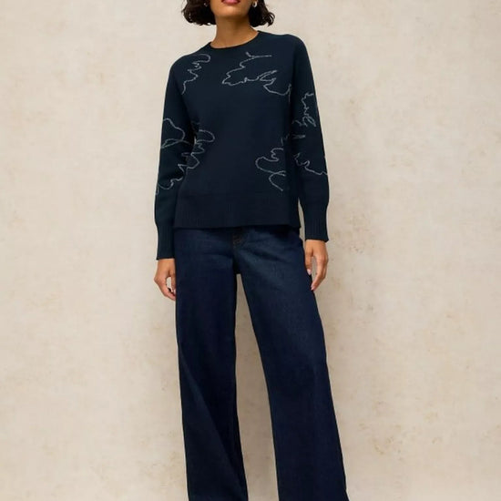 Young Ideas & Henmores -Sienna Sparkle Jumper -Navy Multi -10