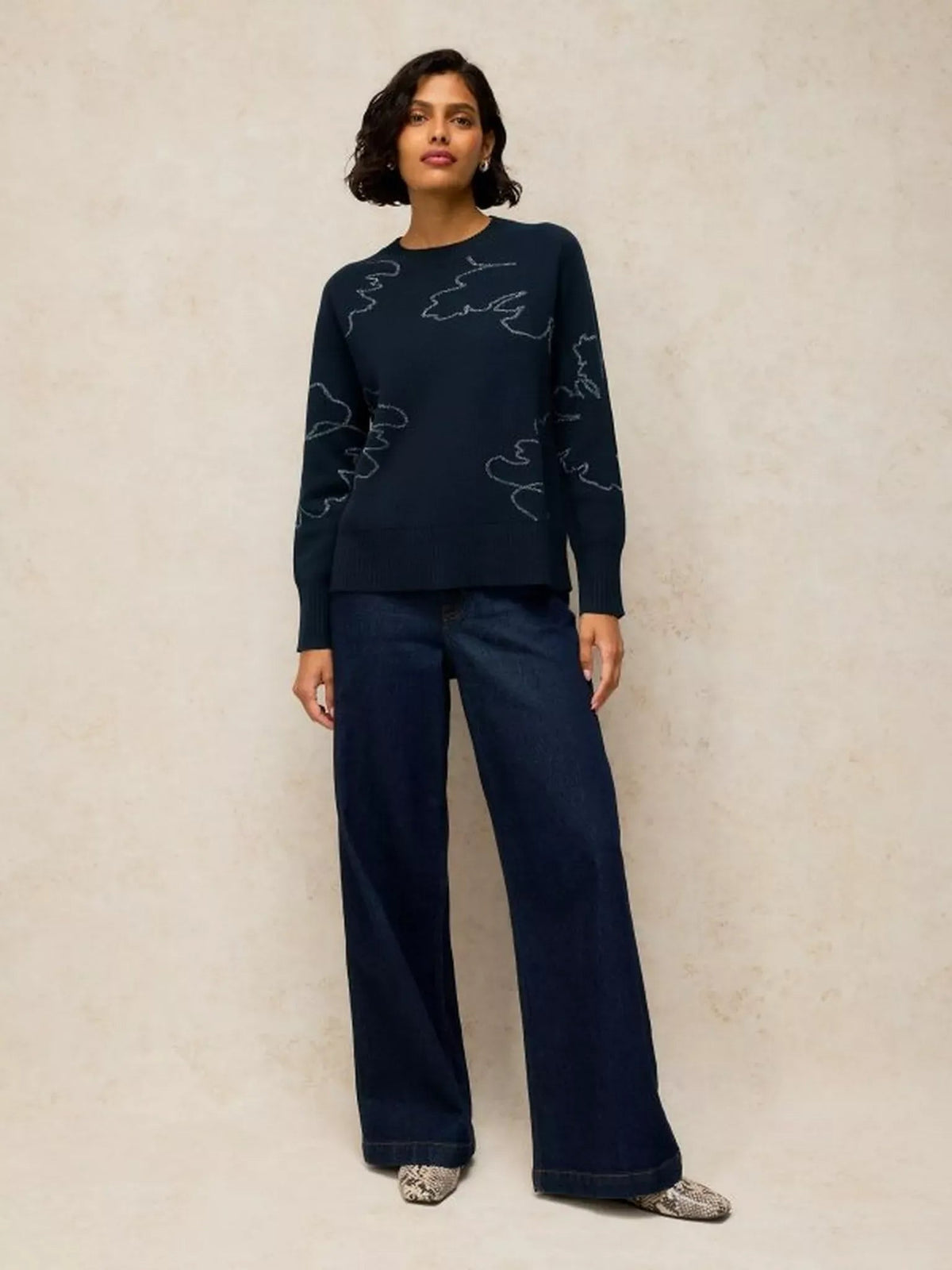 Young Ideas & Henmores -Sienna Sparkle Jumper -Navy Multi -10