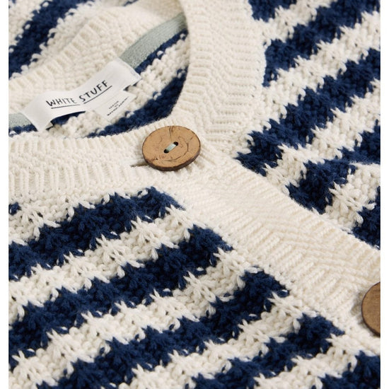 Young Ideas/Henmores - Sienna Striped Button Sleeveless Top - Navy Multi - S