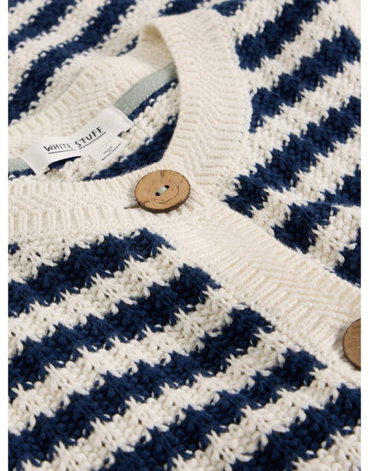 Young Ideas/Henmores - Sienna Striped Button Sleeveless Top - Navy Multi - S