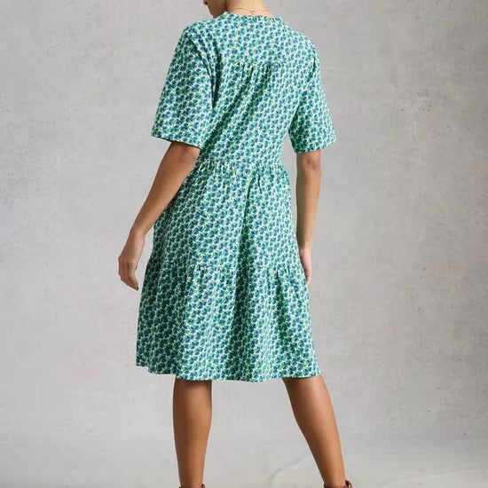 Young Ideas & Henmores - Sophia Jersey Dress - Green Multi - 8