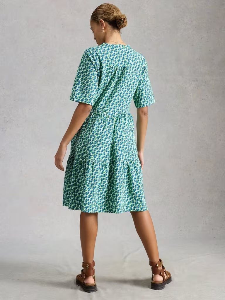 Young Ideas & Henmores - Sophia Jersey Dress - Green Multi - 8