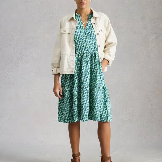 Young Ideas & Henmores - Sophia Jersey Dress - Green Multi - 8