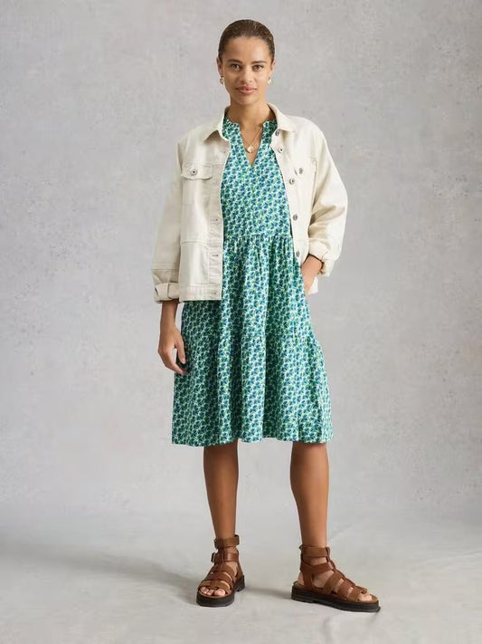 Young Ideas & Henmores - Sophia Jersey Dress - Green Multi - 8