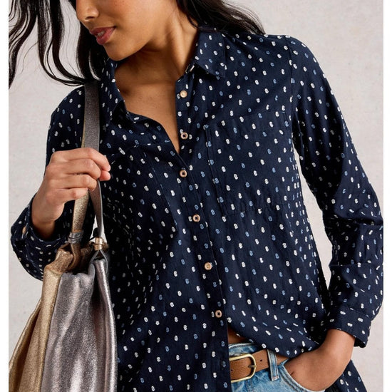 Young Ideas/Henmores - Sophie Cord Shirt - Navy Multi - 8