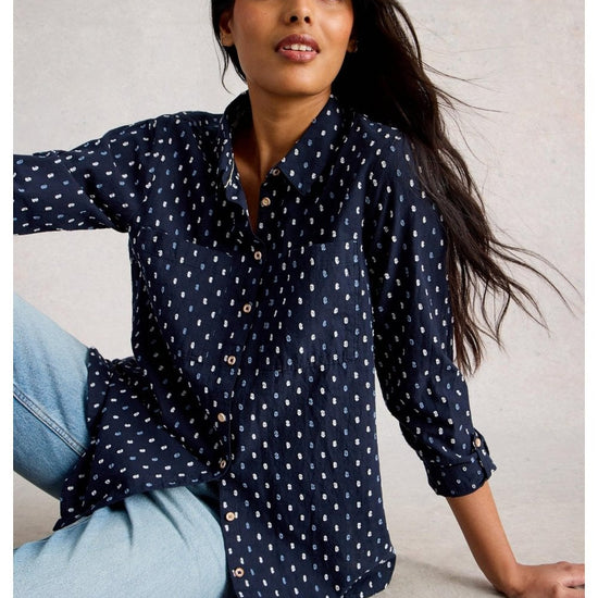 Young Ideas/Henmores - Sophie Cord Shirt - Navy Multi - 8