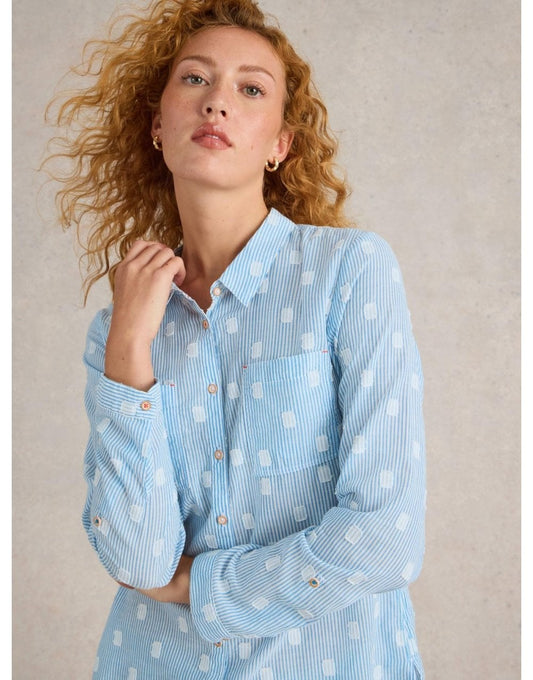 Young Ideas/Henmores - Sophie Organic Cotton Shirt - Blue Multi - 8