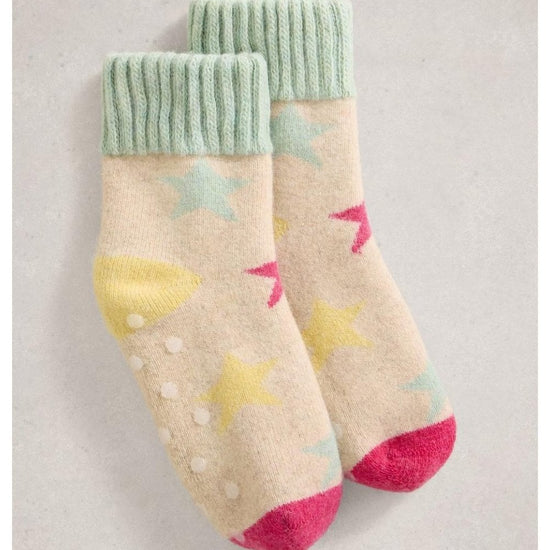 Young Ideas/Henmores - Star Loopback Sock - Natural Multi - OS